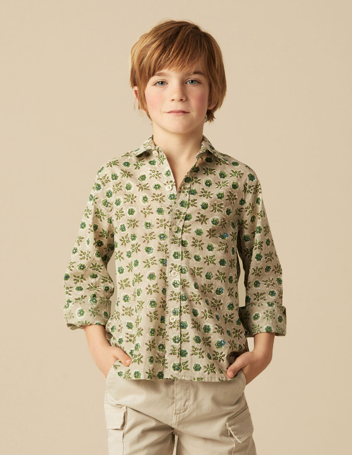 GREEN BRANCH PRINT SHIRT