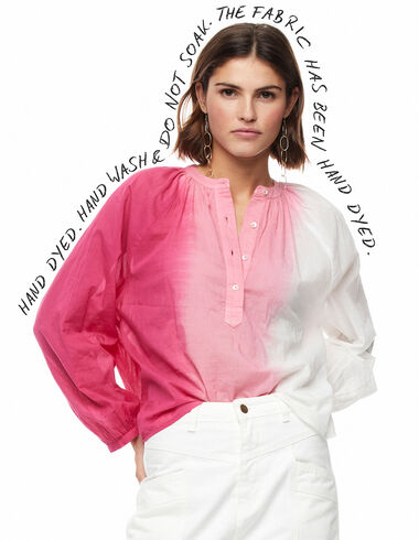 Pink tie dye long sleeve shirt - View all > - Nícoli