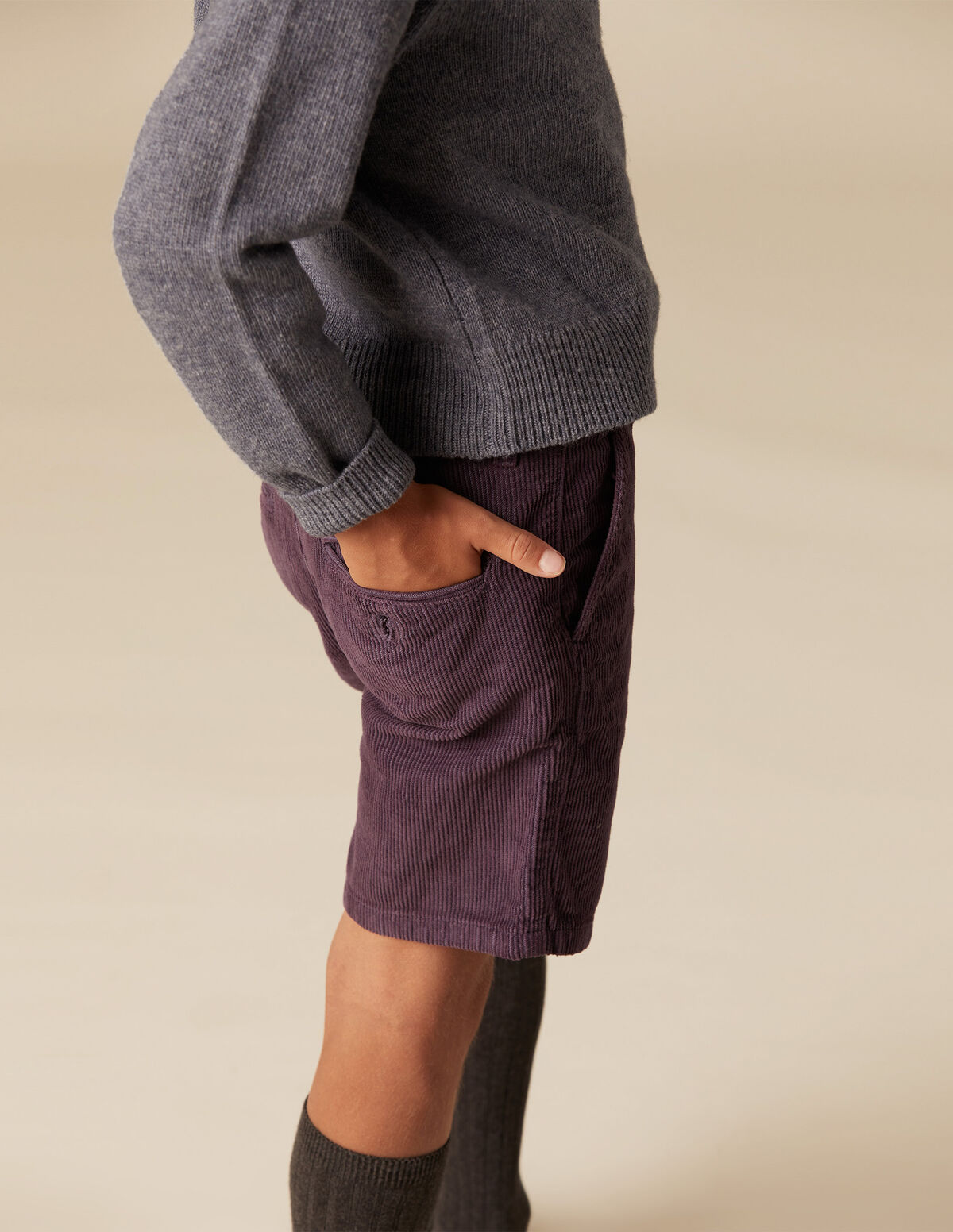 BOYS BLUE CORDUROY CHINO SHORTS