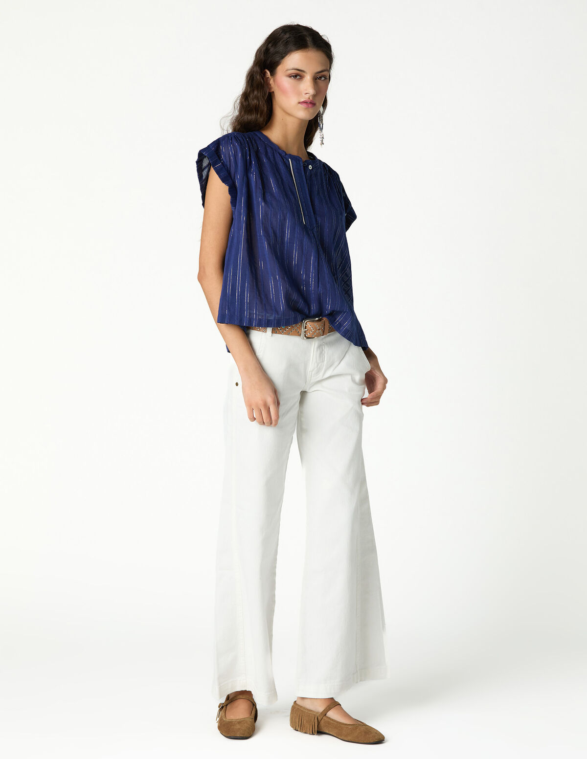 BIG BLUE LUREX SHIRT