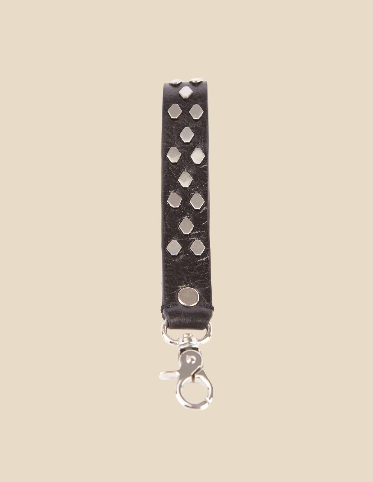 BROWN STUDDED KEYCHAIN
