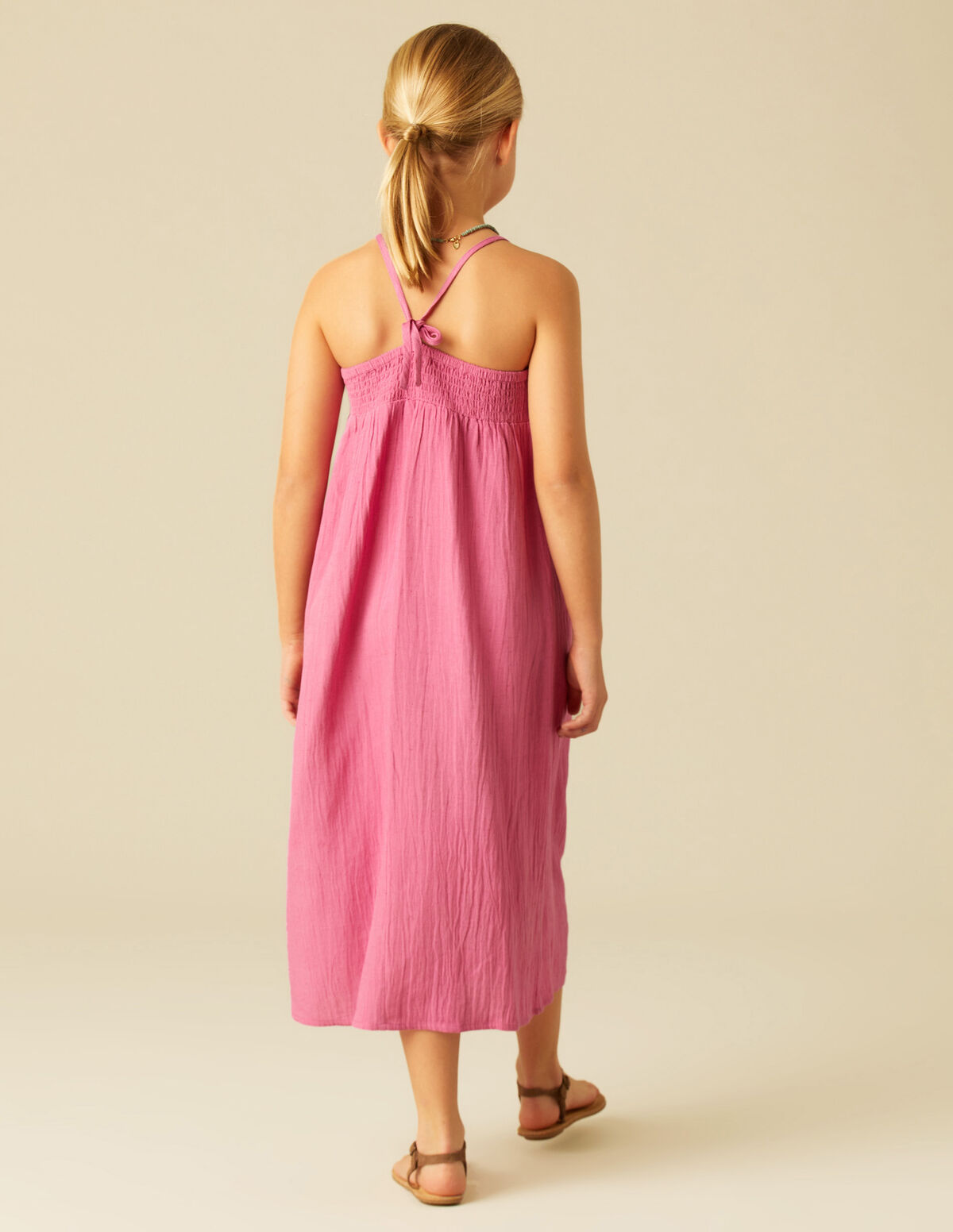 VESTIDO COMPRIDO FRANZIDOS MORANGO
