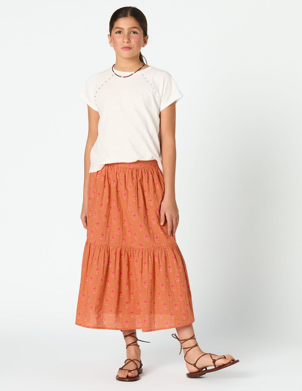 ORANGE BUTI SKIRT