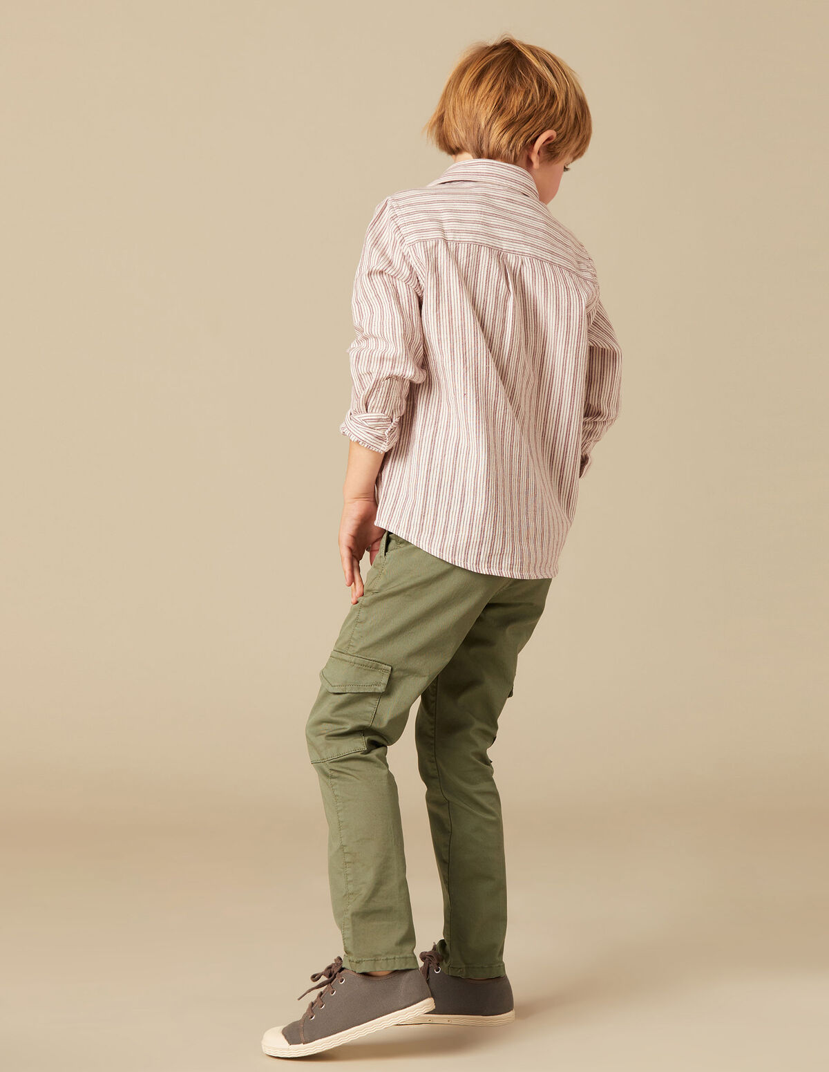 CHEMISE RAYÉE MARRON