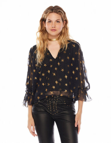 Gold star lantern sleeve shirt - View all > - Nícoli