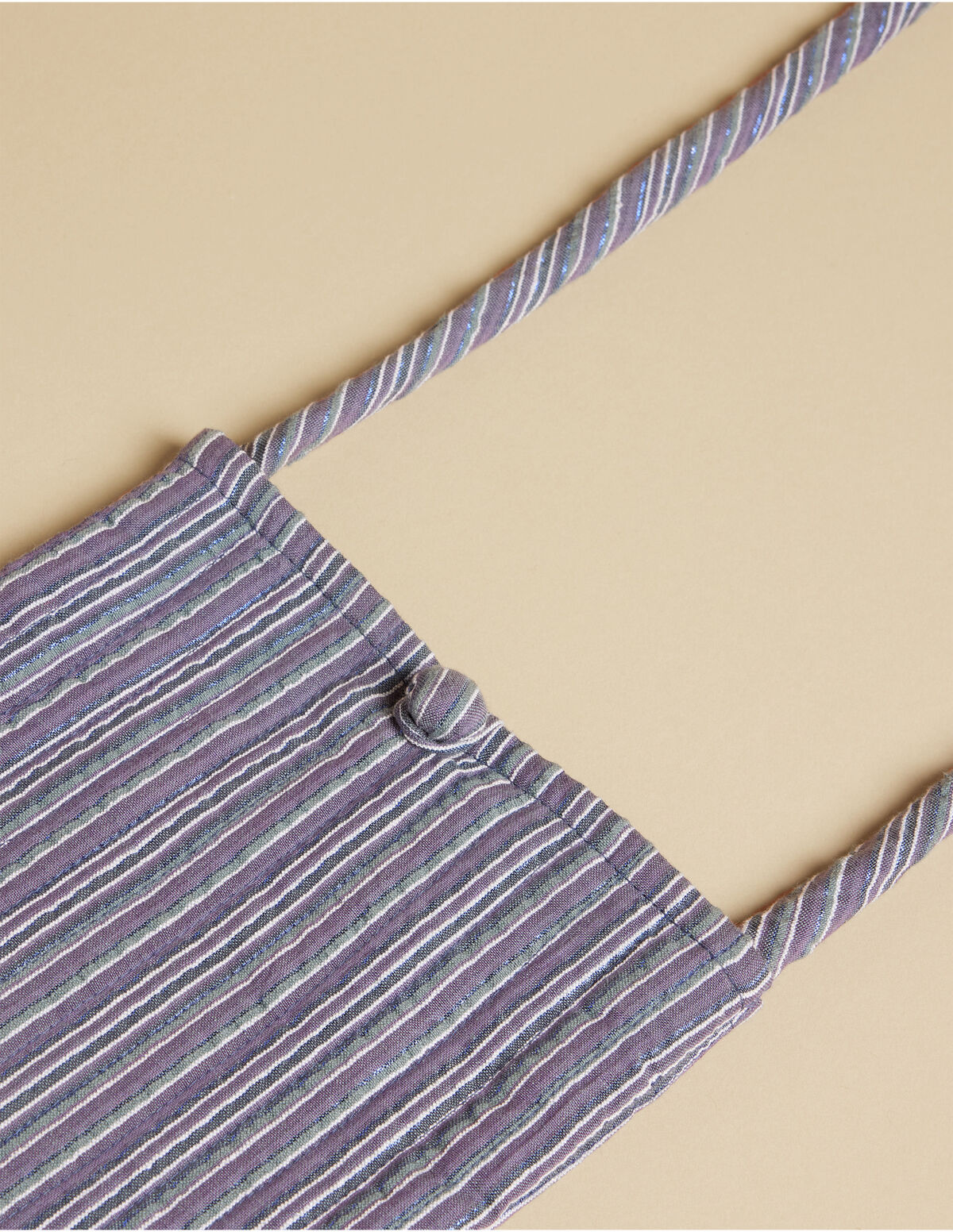 BLUE LUREX STRIPED CROSSBODY BAG