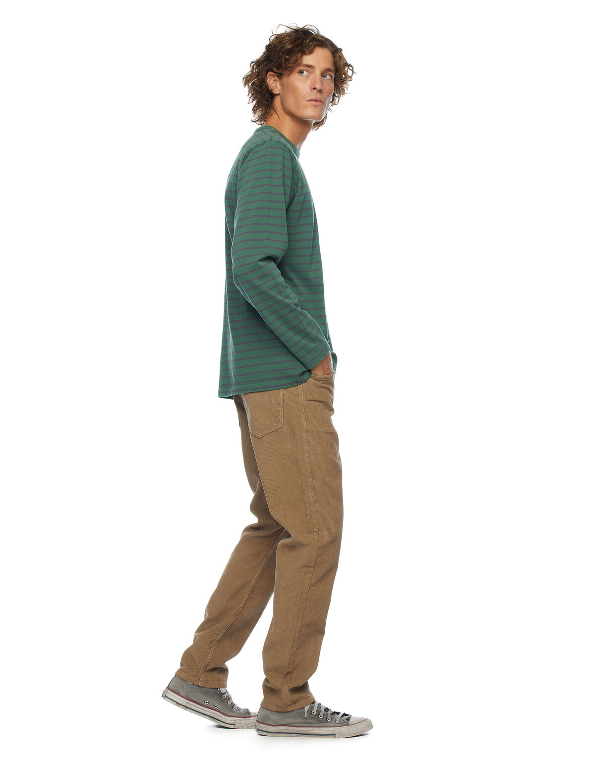 PANTALON CINQ POCHES VELOURS CÔTELÉ MARRON