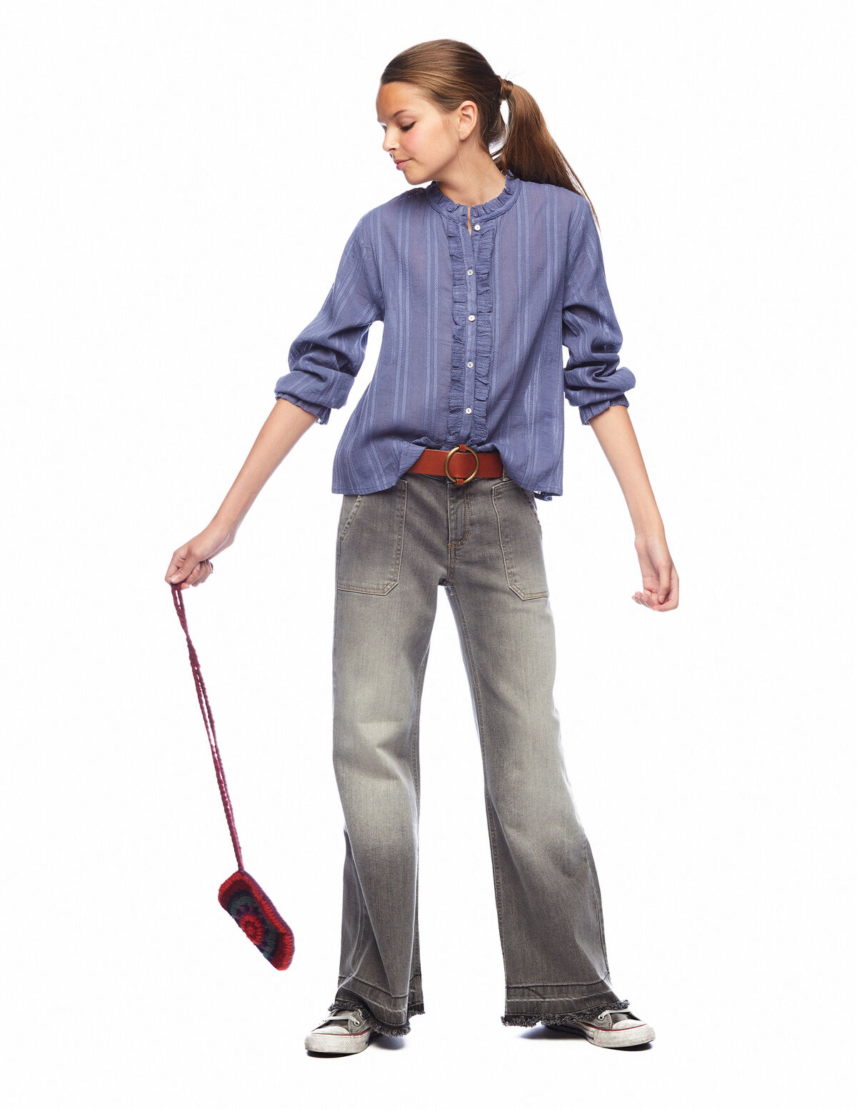 Camisa cuello perkins botones cobalto