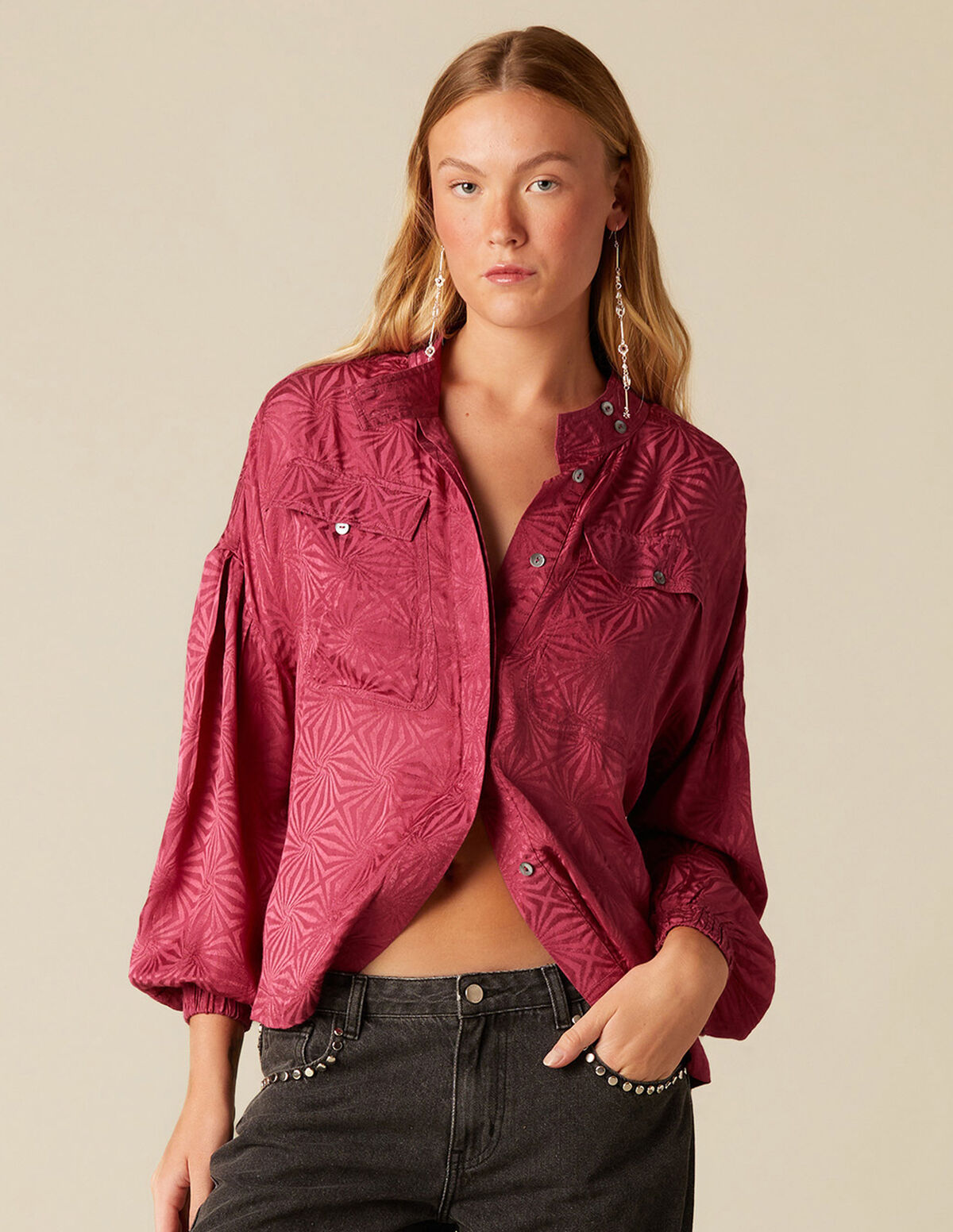 CHEMISE JACQUARD FRAISE