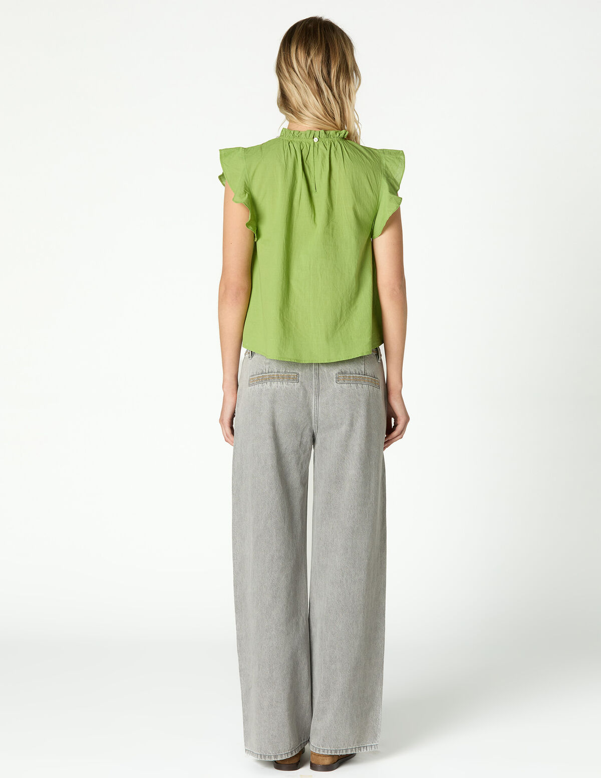 PANTALON BORDADO DENIM BLANCO