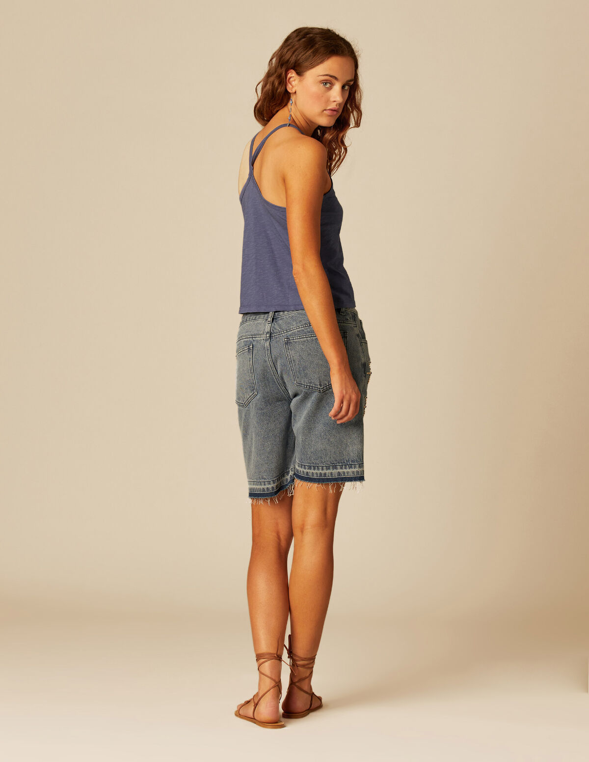 T-SHIRT À BRETELLES BLEU