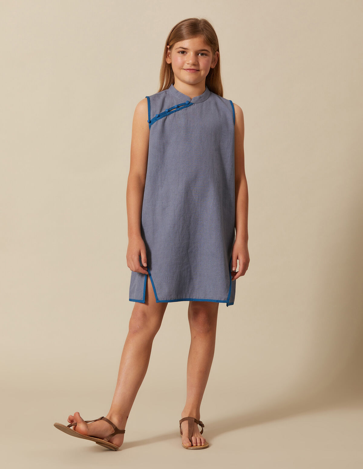 VESTIDO BOTONES AZUL