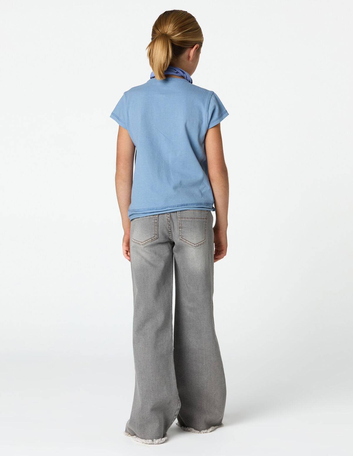 ANILINE BLUE PIN-TUCK T-SHIRT