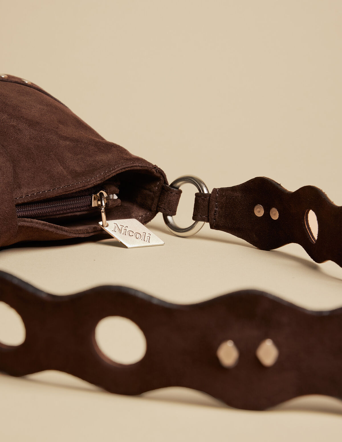 BROWN SPLIT LEATHER MIX BELT