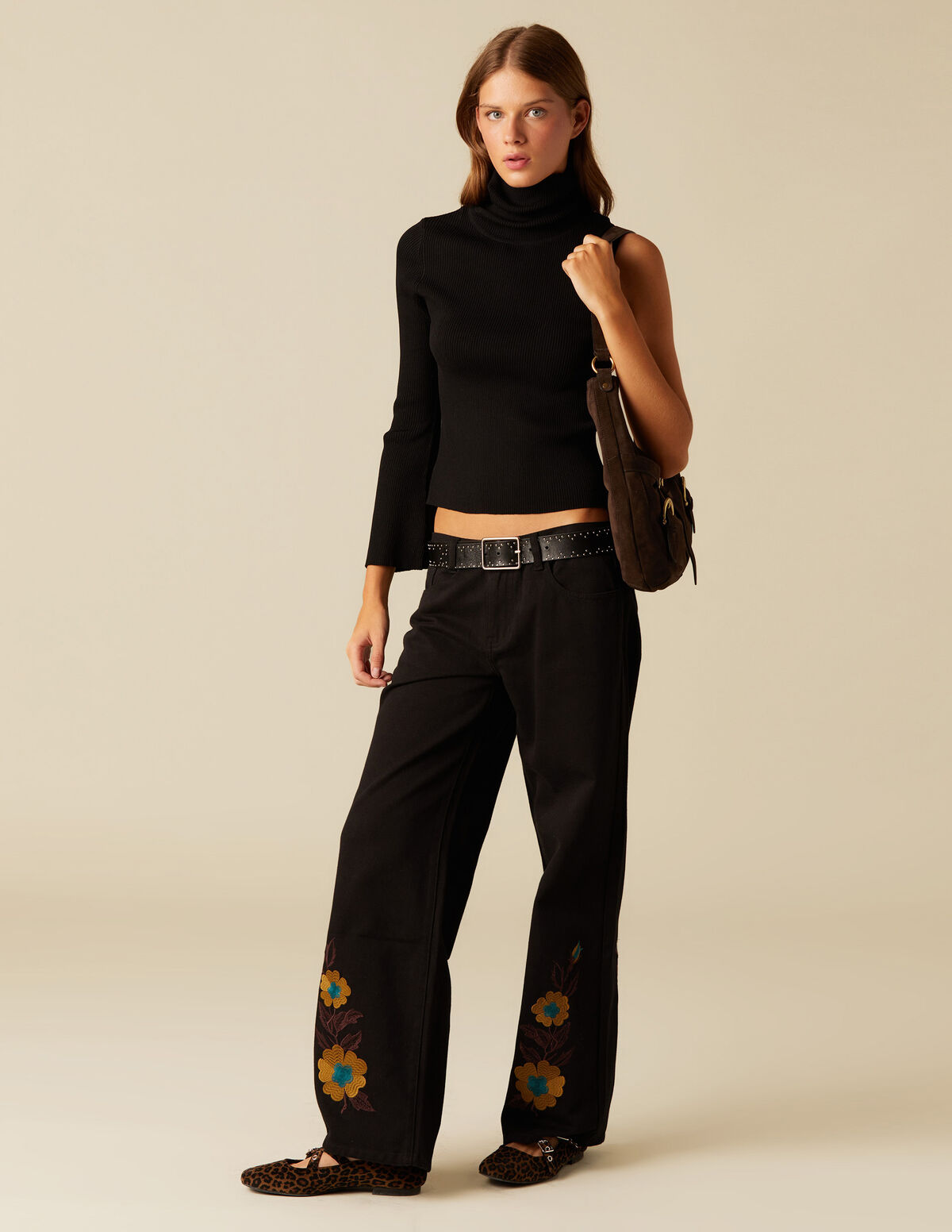 FLORAL EMBROIDERED TROUSERS