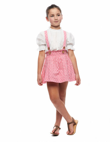 Pink buti skirt with braces - View all > - Nícoli