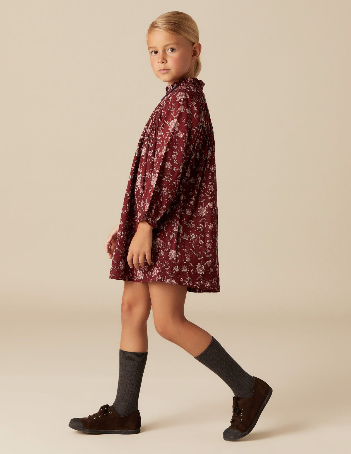 ROBE FLEUR INDIENNE GRENAT