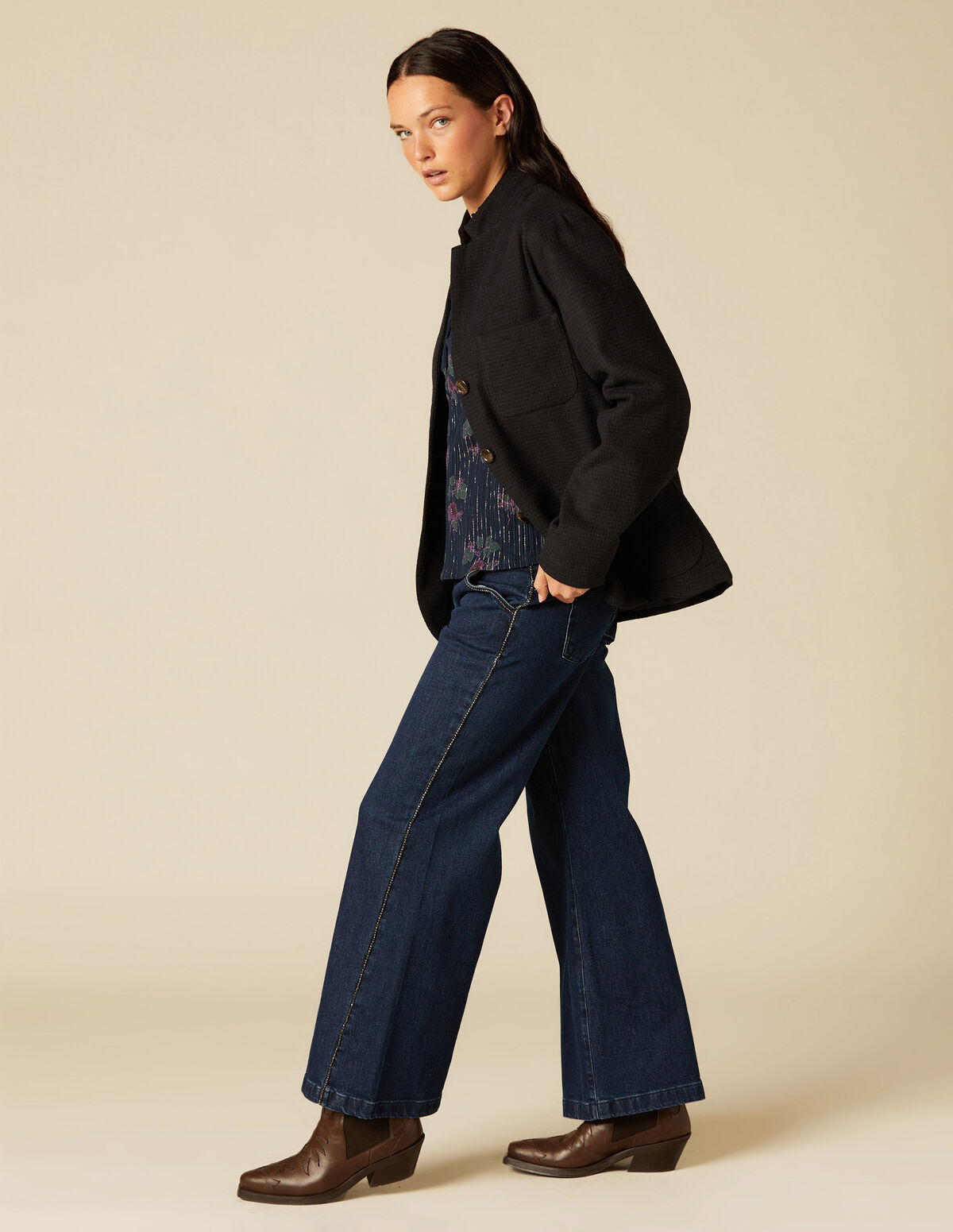 MANTEAU OVERSIZE PETITS CARREAUX