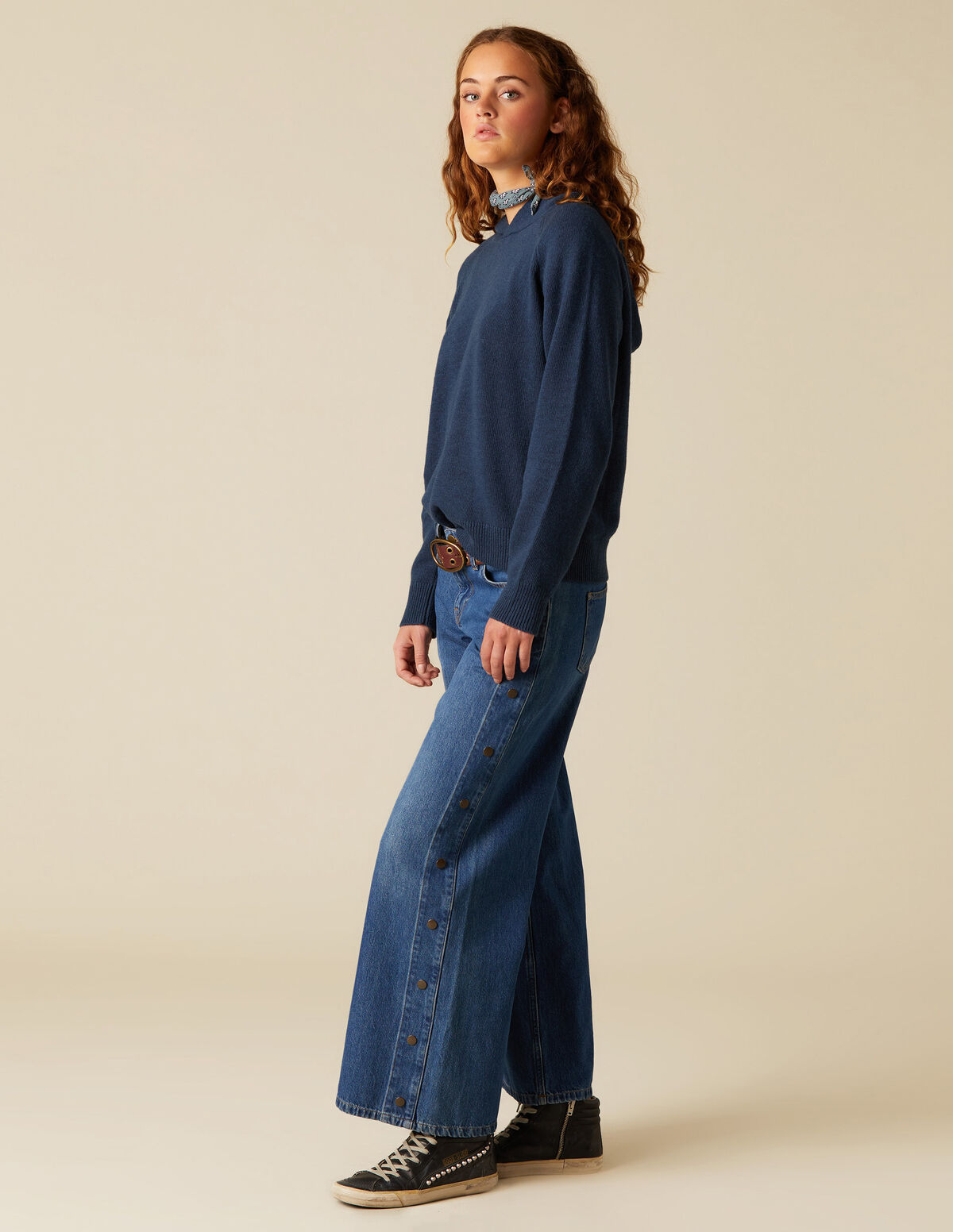BLUE JEANS SIDE BUTTONS