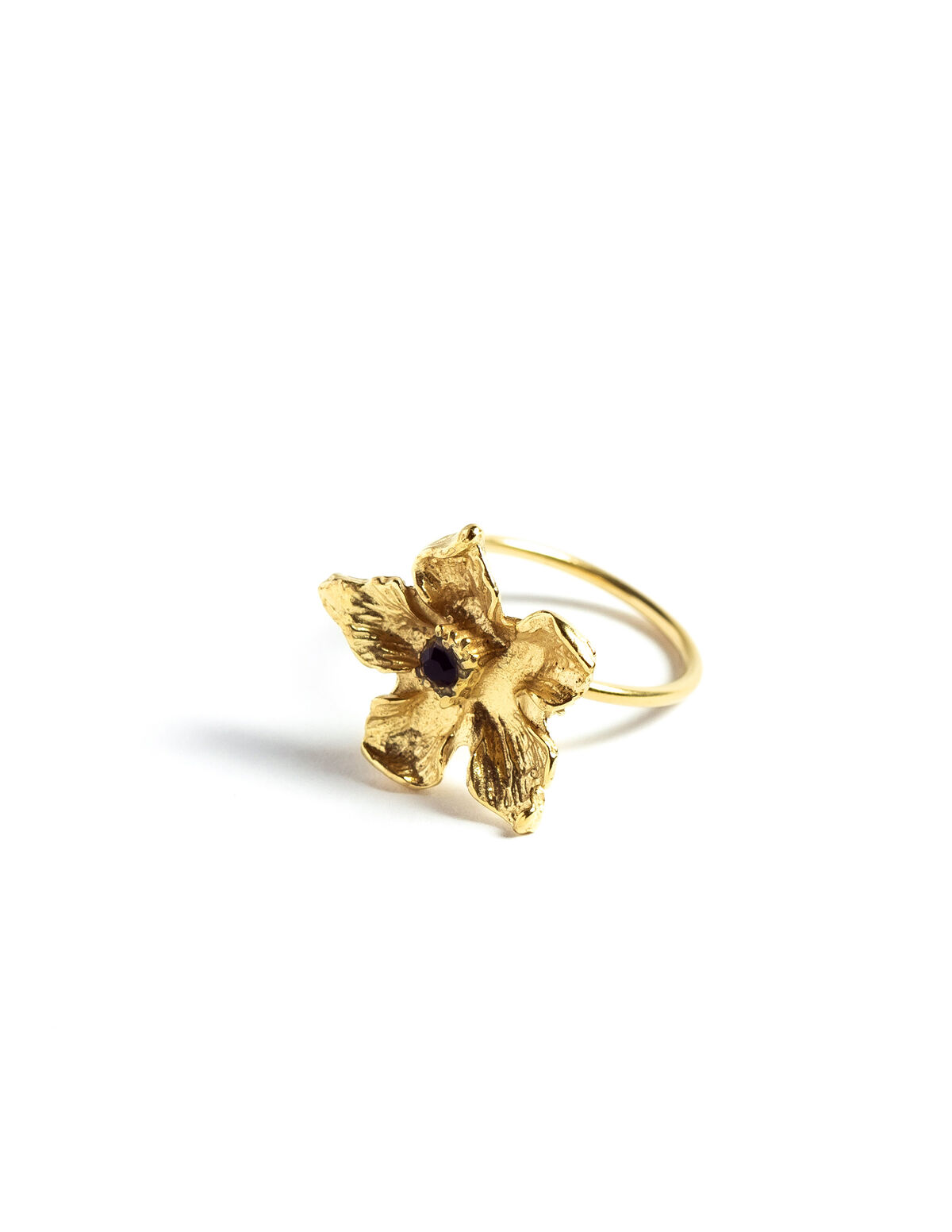 ANEL FLOR CRISTAL DOURADO