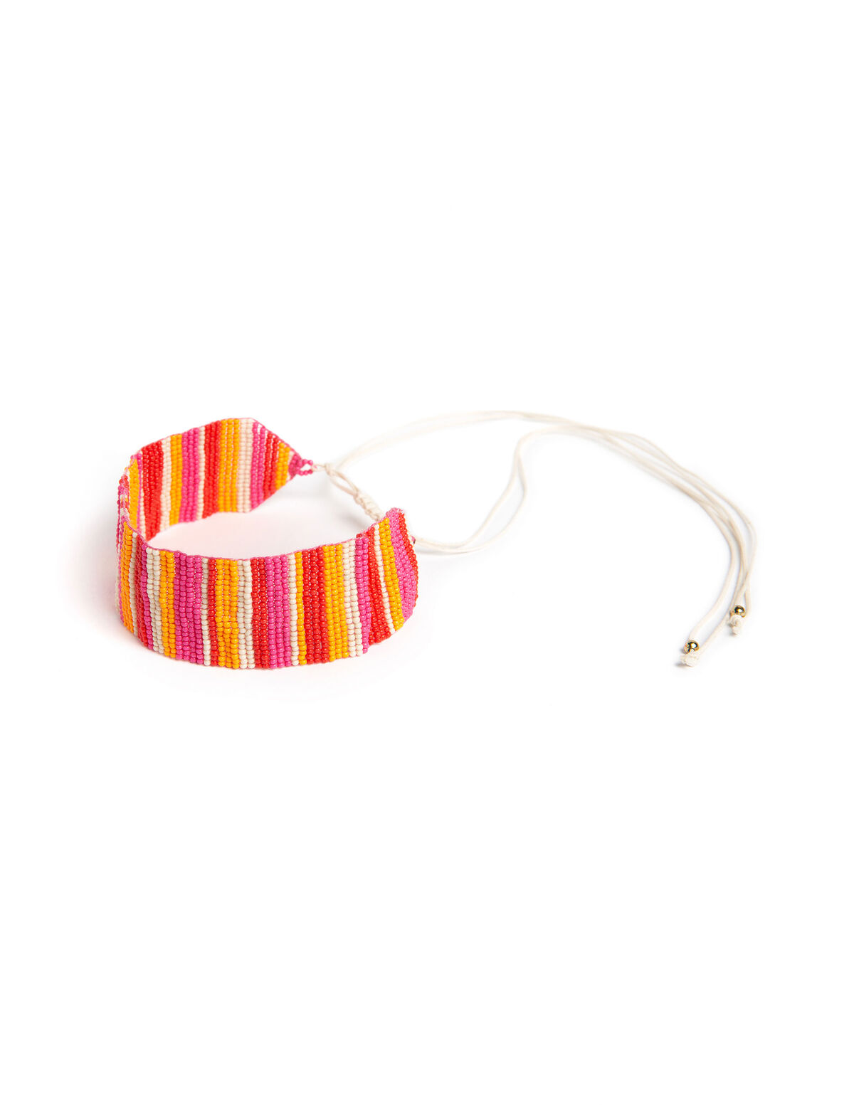Orange striped beaded choker - Jewelry - Nícoli