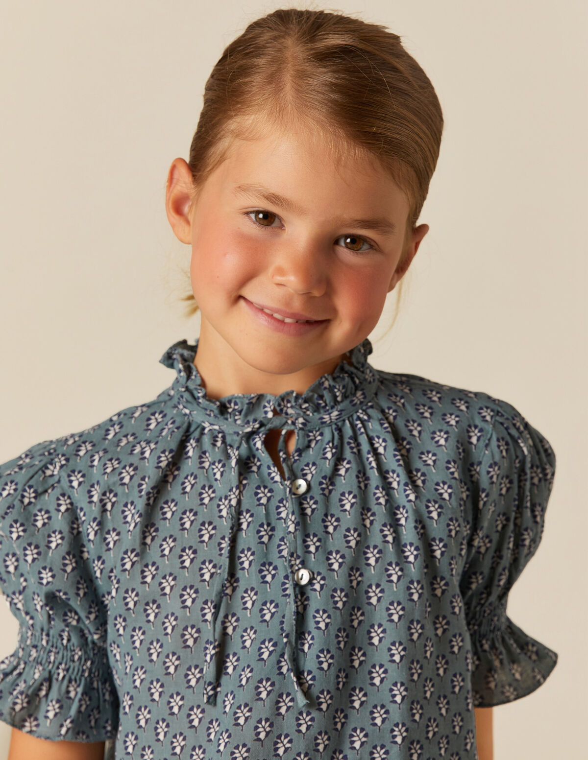 CAMISA FLOR RAMITO AZUL