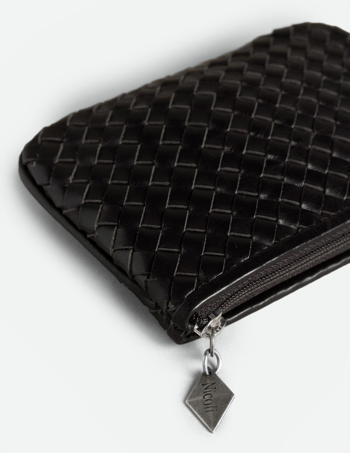 PORTE-MONNAIE TRESS&Eacute; MARRON