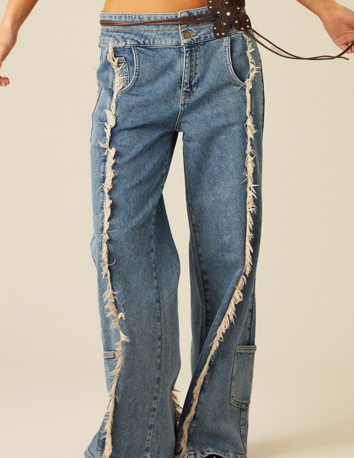 PANTALON DOUBLE CEINTURE BLANC