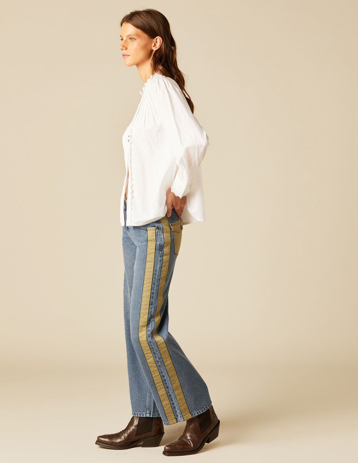 ANTHRACITE CONTRAST STRAP JEANS