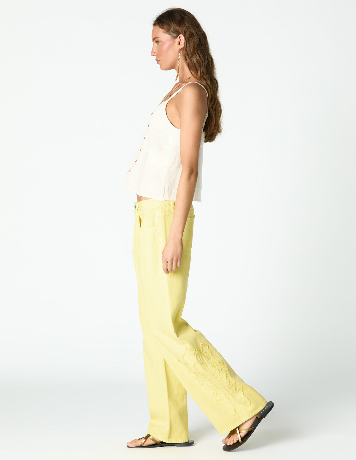 ECRU EMBROIDERED TOP