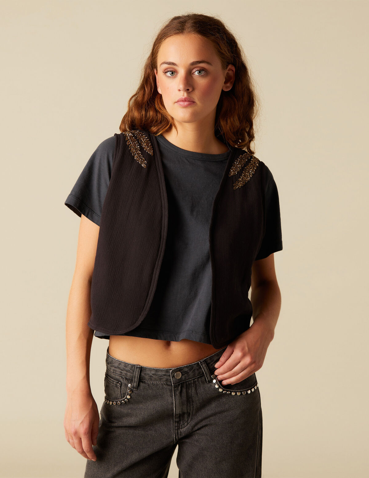 LEAF BEADS WAISTCOAT