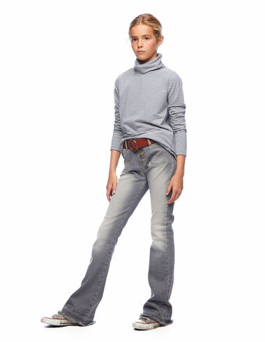 Light grey bell-bottom jeans - Clothing - Nícoli