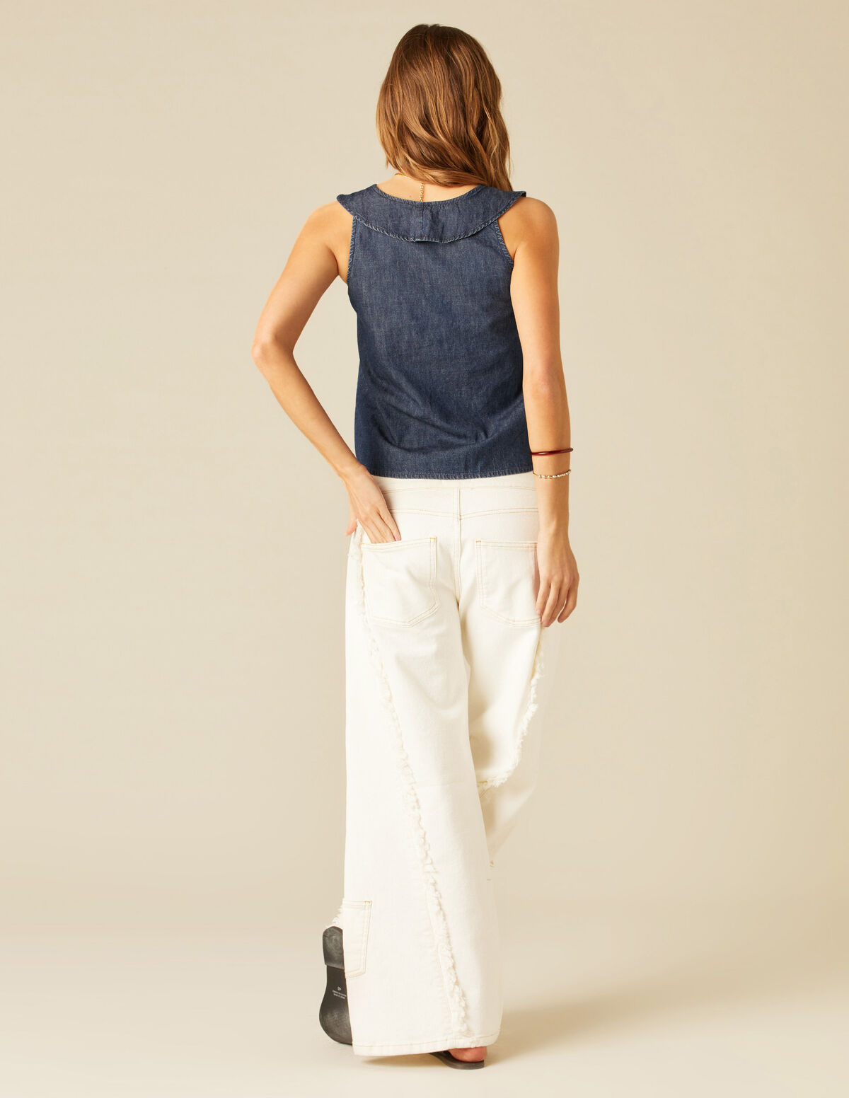 TOP DENIM VOLANTES