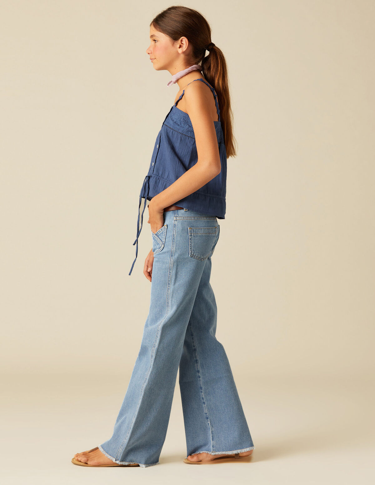 PANTALÓN BOLSILLO CRUZADO AZUL