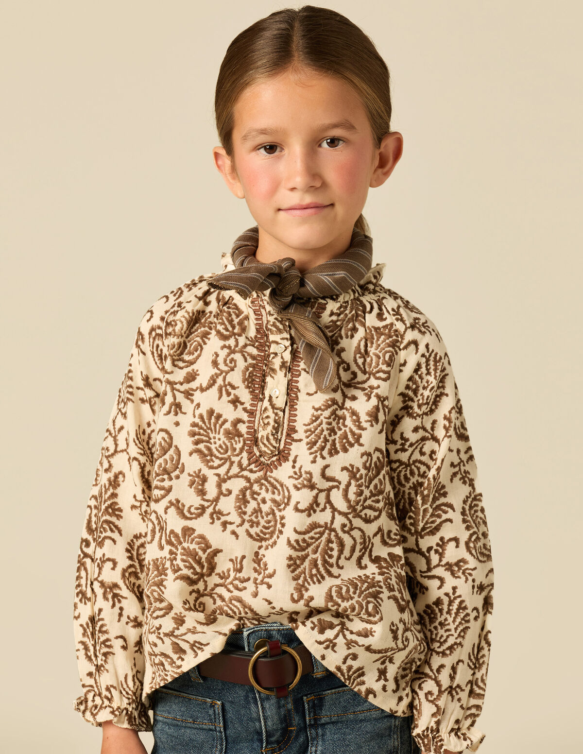 BROWN FLORAL SHIRT