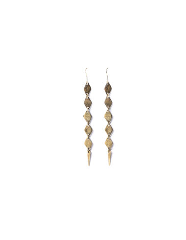 Long gold diamond shape earrings - Earrings - Nícoli