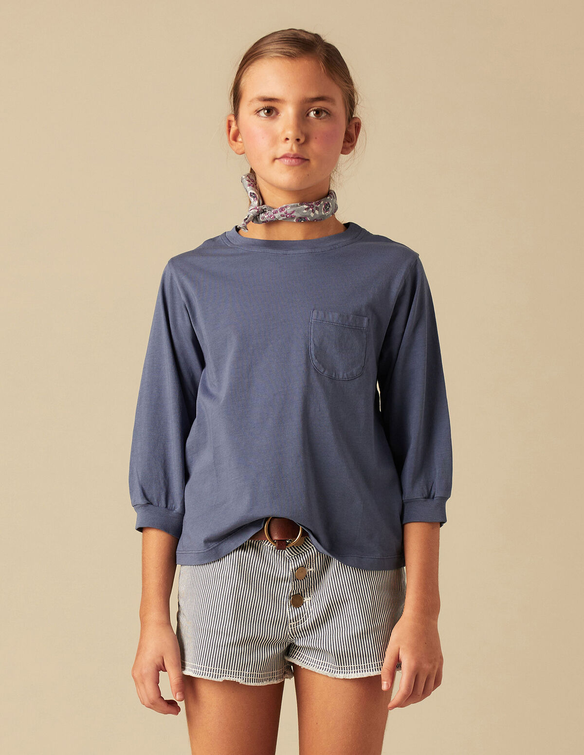 DARK BLUE LONG-SLEEVED SHIRT