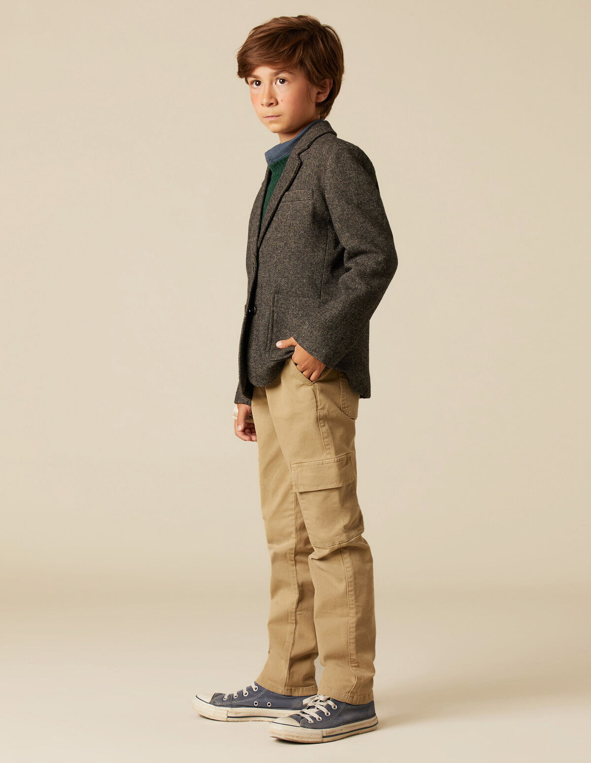 GREY HERRINGBONE BLAZER