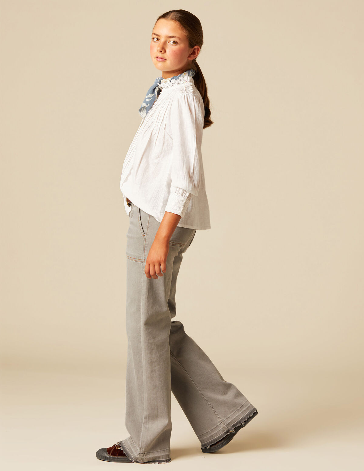 Blue wide leg jeans