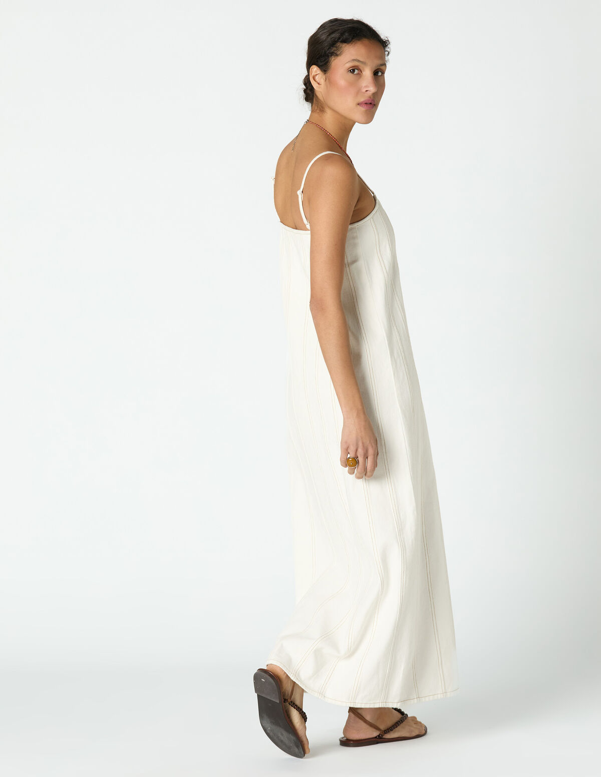 VESTIDO CORTES DENIM BRANCO