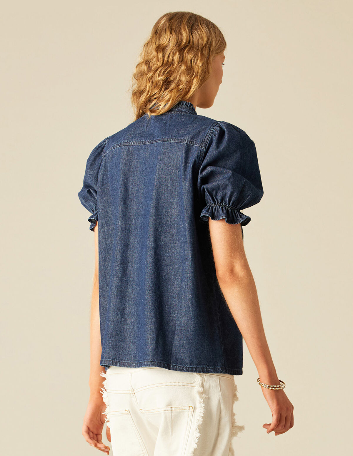 CAMISA DENIM MANGA CORTA