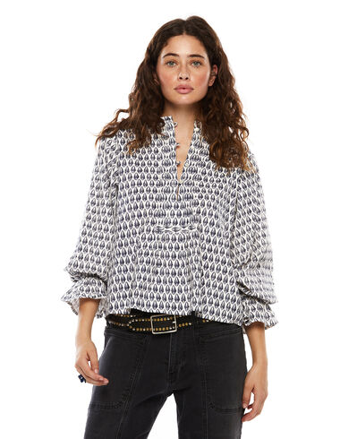 Indigo print shirt with buttons - View all > - Nícoli