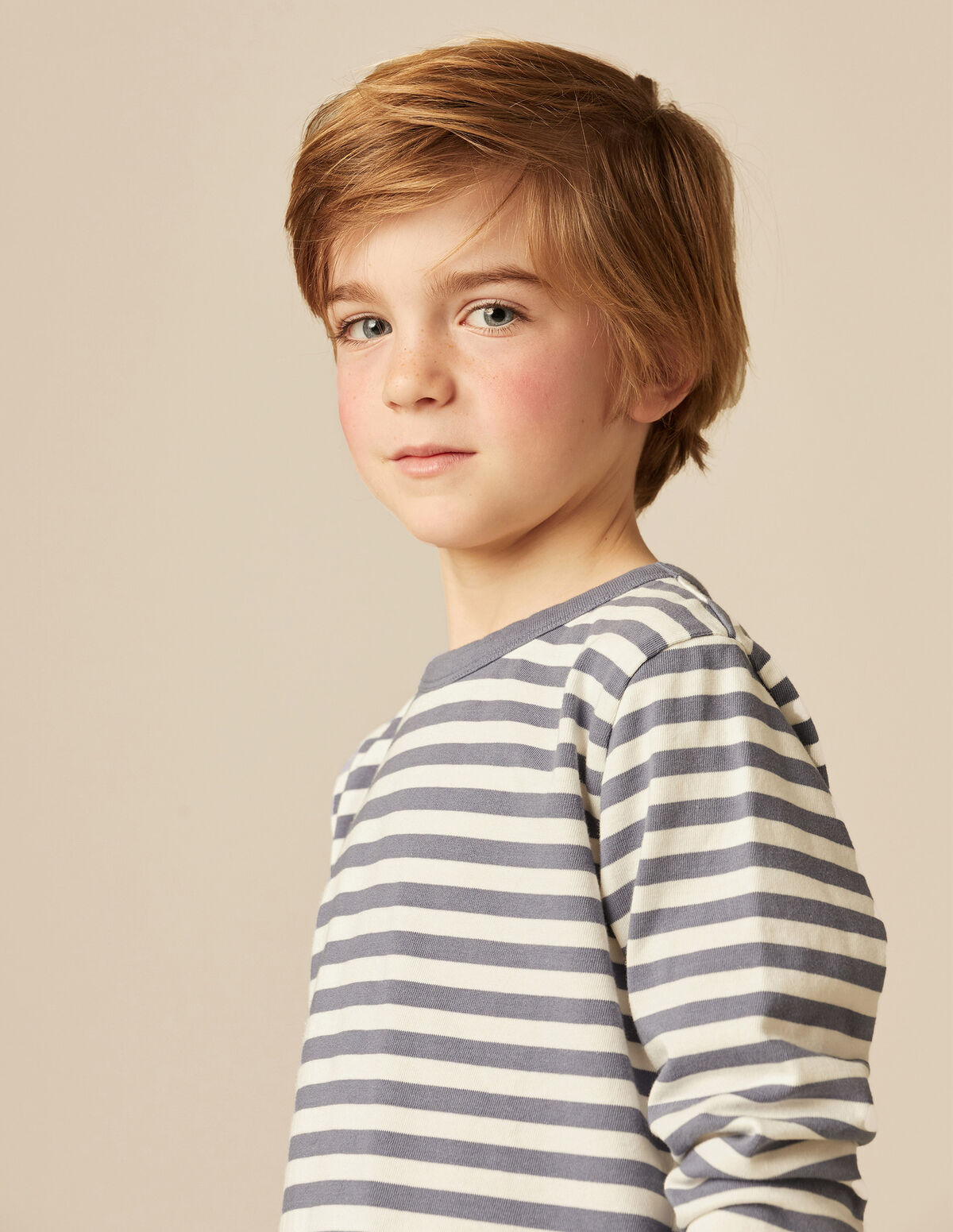 T-SHIRT MANCHES LONGUES RAYURES BLEU
