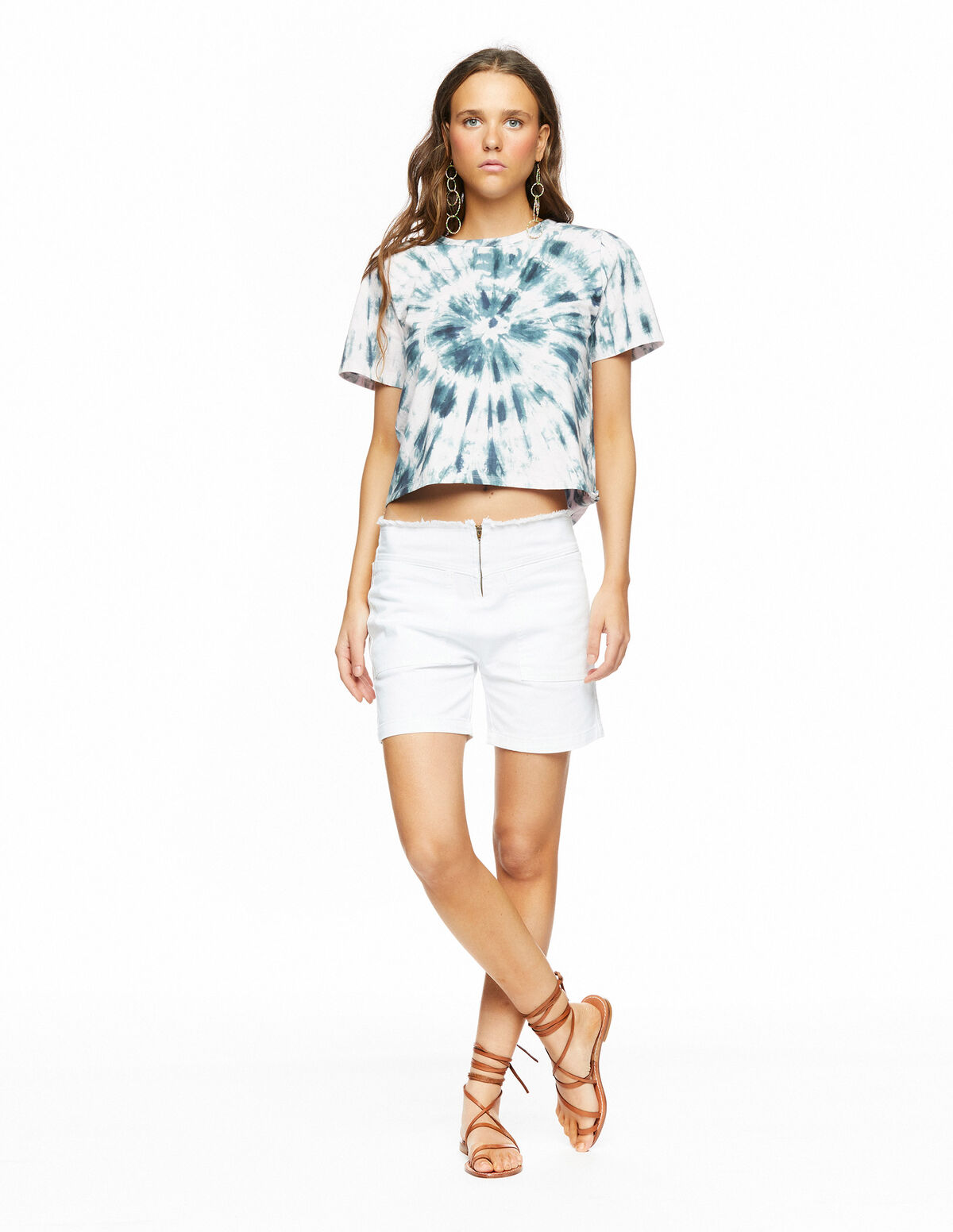 Short canezou frontal blanc