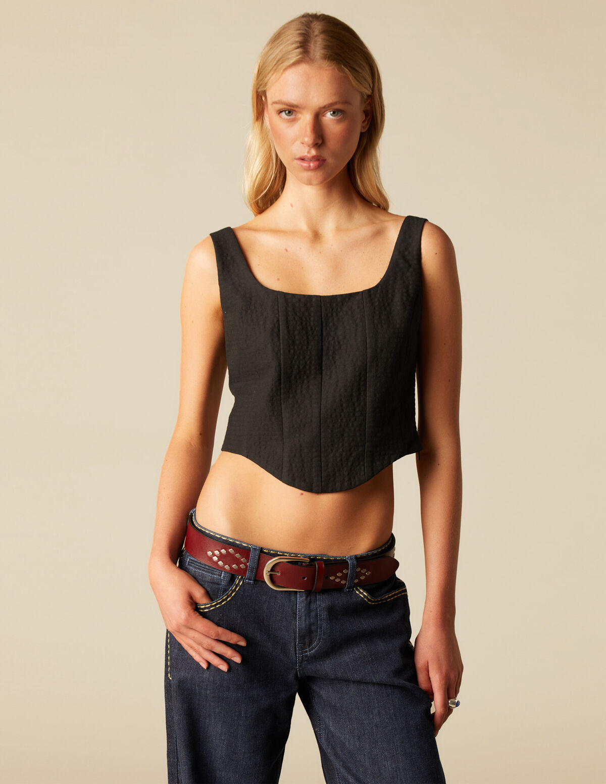 TOP RED CORTES NEGRO