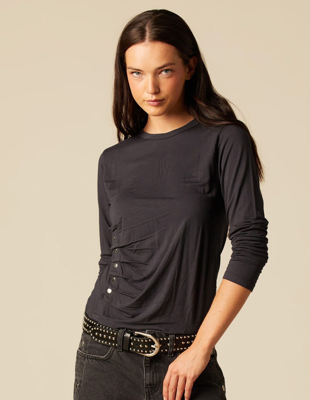AMETHYST BUTTONED T-SHIRT