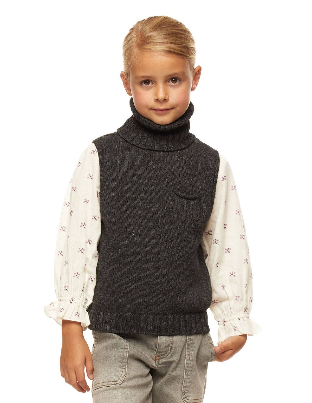 ANTHRACITE GREY POCKET WAISTCOAT 