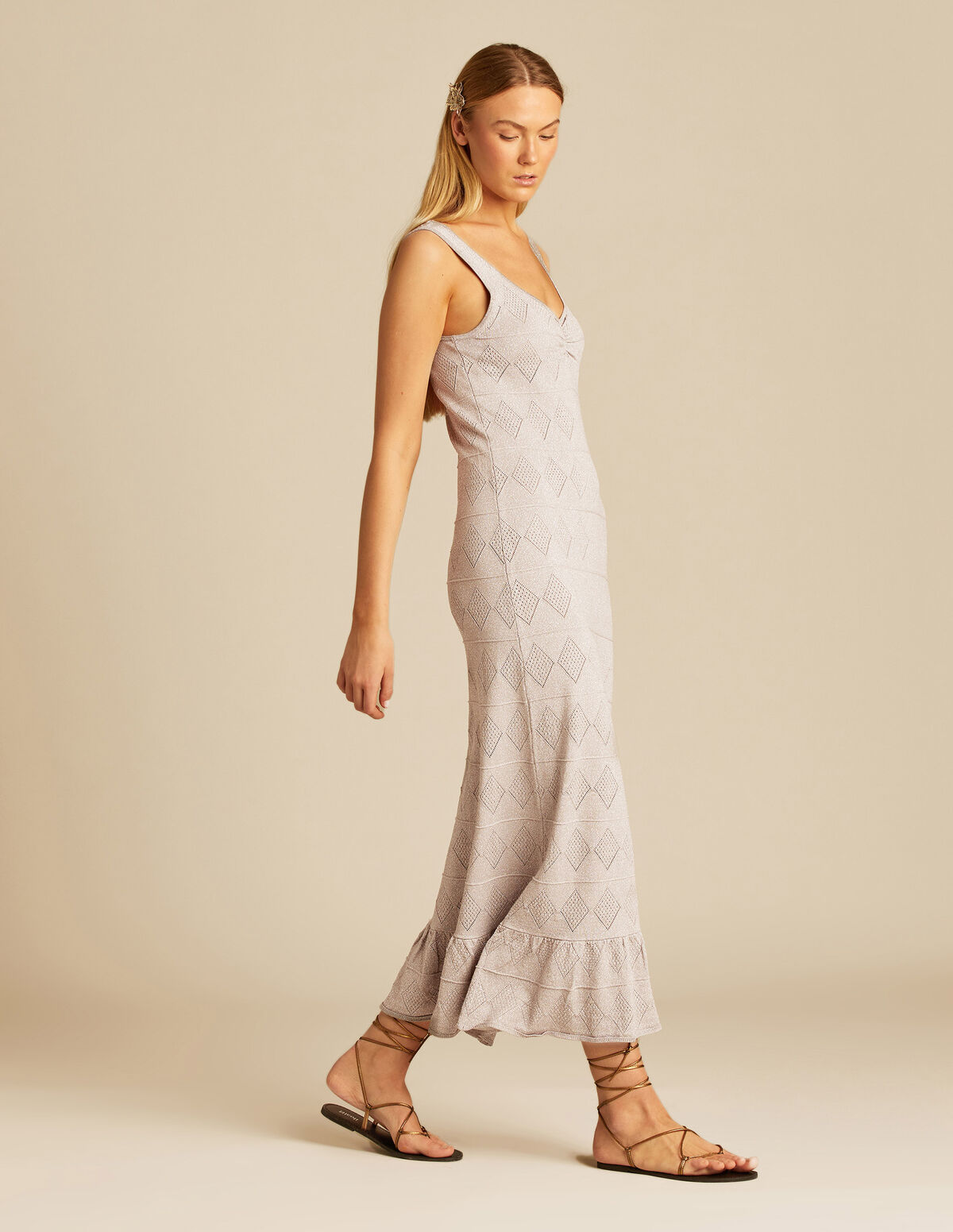 VESTIDO BRILLO TIRANTES PLATEADO