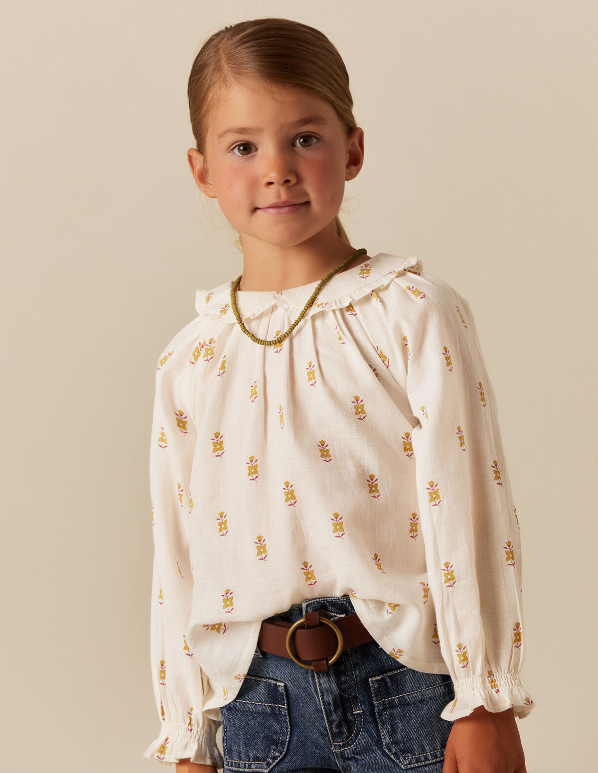 BLUE FLOWER PRINT SHIRT