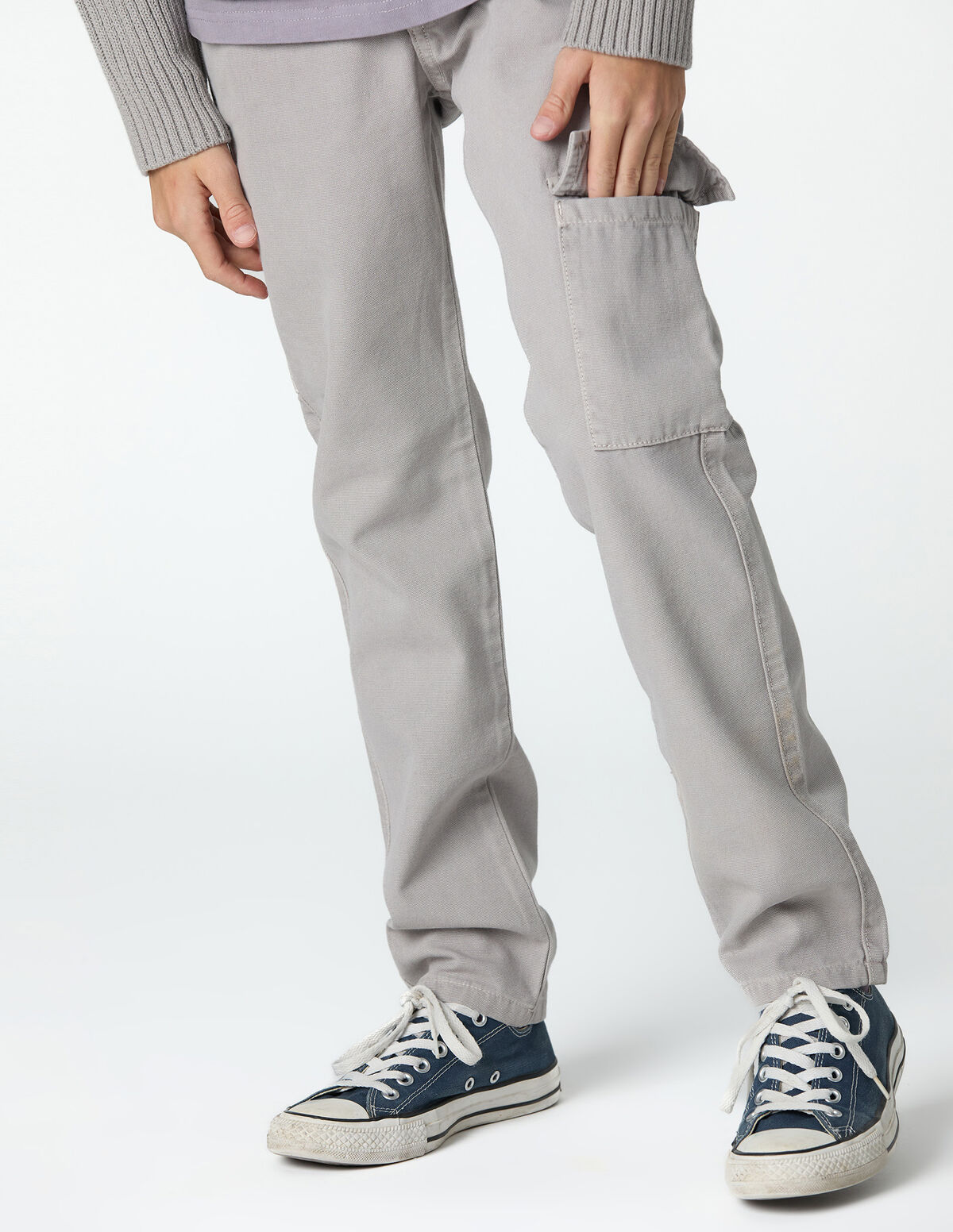 IRON GREY CARGO TROUSERS